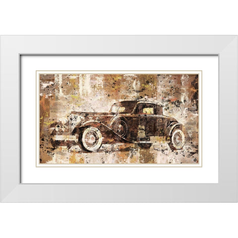 Vintage Black Car White Modern Wood Framed Art Print with Double Matting by Wiley, Marta
