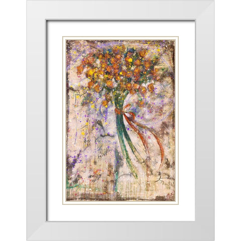 Floral bouquet Yellow White Modern Wood Framed Art Print with Double Matting by Wiley, Marta