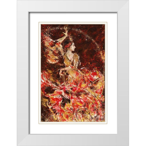 Fibonacci Flamenco White Modern Wood Framed Art Print with Double Matting by Wiley, Marta