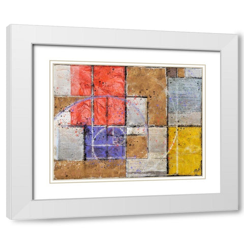 Abstact Squares V White Modern Wood Framed Art Print with Double Matting by Wiley, Marta