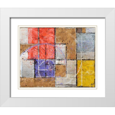 Abstact Squares V White Modern Wood Framed Art Print with Double Matting by Wiley, Marta