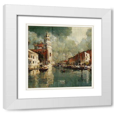Rainy day in Venice I White Modern Wood Framed Art Print with Double Matting by Wiley, Marta