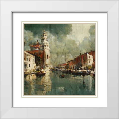 Rainy day in Venice I White Modern Wood Framed Art Print with Double Matting by Wiley, Marta