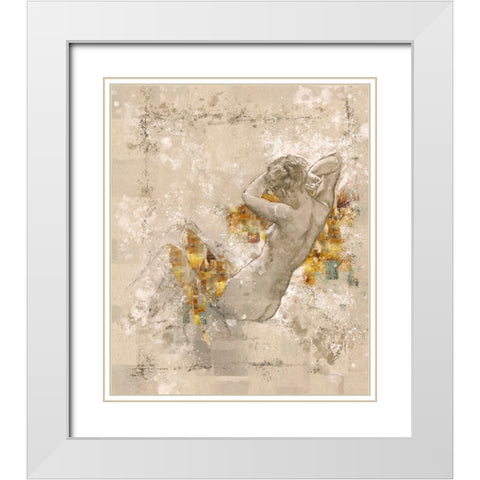 Nude I White Modern Wood Framed Art Print with Double Matting by Wiley, Marta