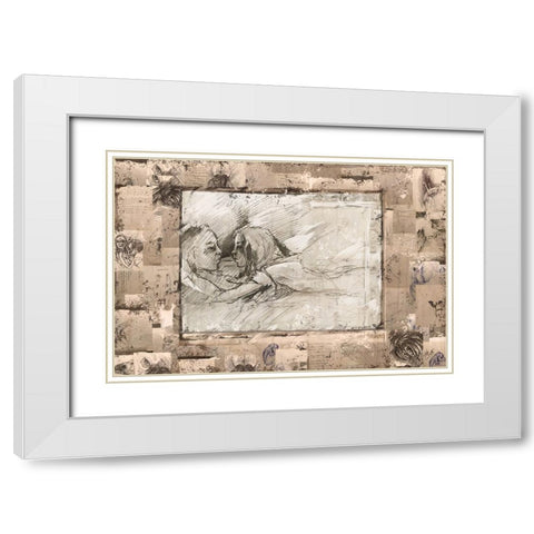 Rebound sketch collage II White Modern Wood Framed Art Print with Double Matting by Wiley, Marta
