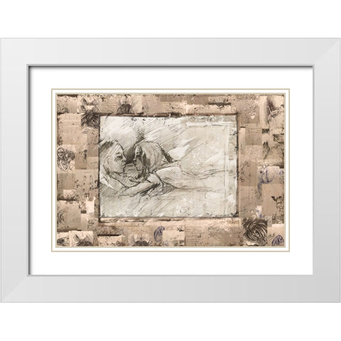 Rebound sketch collage II White Modern Wood Framed Art Print with Double Matting by Wiley, Marta