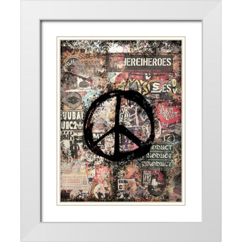 Peace I White Modern Wood Framed Art Print with Double Matting by Wiley, Marta