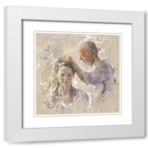 Reiki I White Modern Wood Framed Art Print with Double Matting by Wiley, Marta