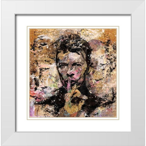 David Bowie II White Modern Wood Framed Art Print with Double Matting by Wiley, Marta