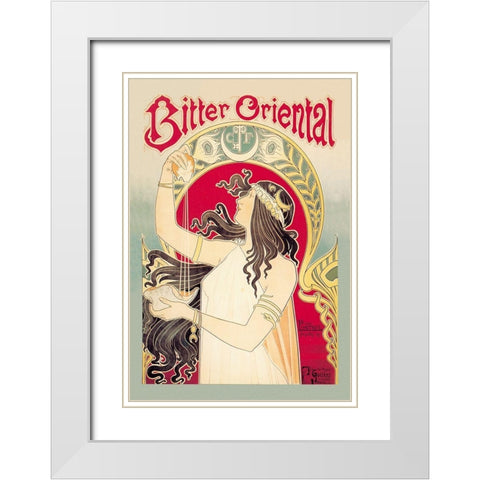 Bitter Oriental White Modern Wood Framed Art Print with Double Matting by Livemont, Privat