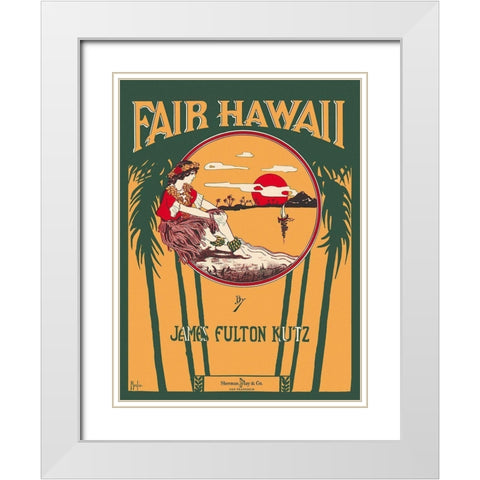 Fair Hawaii White Modern Wood Framed Art Print with Double Matting by Morgan