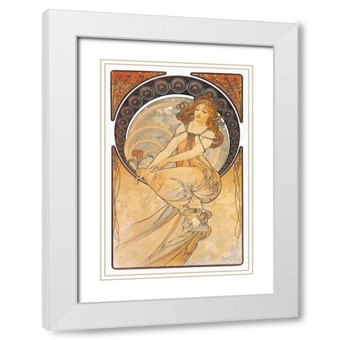 Painting White Modern Wood Framed Art Print with Double Matting by Mucha, Alphonse