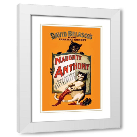 Naughty Anthony, 1899 White Modern Wood Framed Art Print with Double Matting by Strobridge