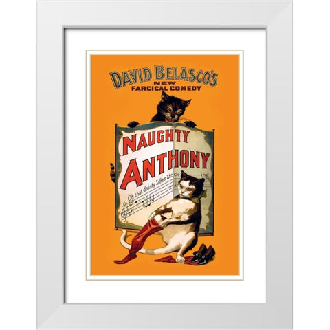 Naughty Anthony, 1899 White Modern Wood Framed Art Print with Double Matting by Strobridge