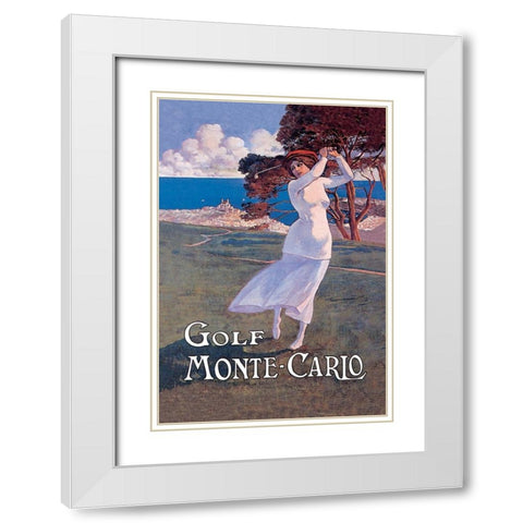 Golf Monte Carlo, 1900 White Modern Wood Framed Art Print with Double Matting by Ximines, Elio