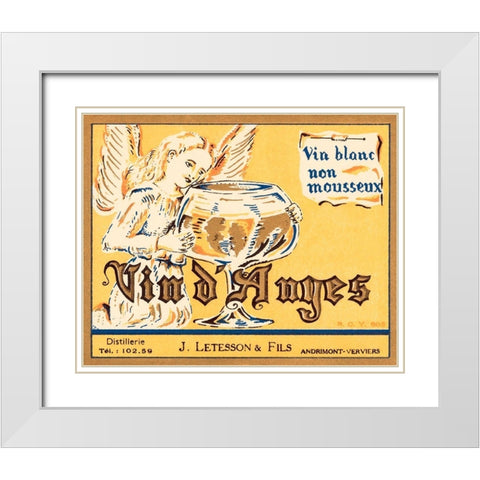 Vin dAnges White Modern Wood Framed Art Print with Double Matting by Retrolabel