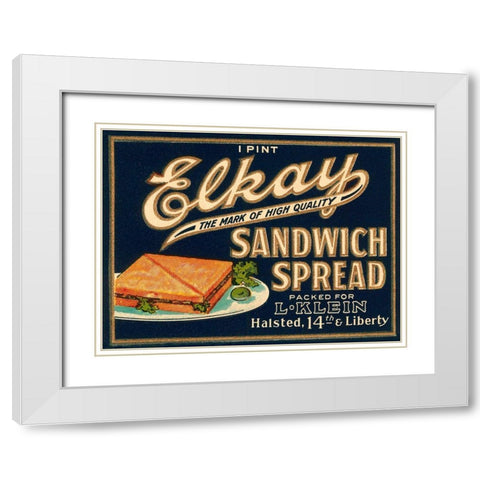 Elkay Sandwich Spread White Modern Wood Framed Art Print with Double Matting by Retrolabel