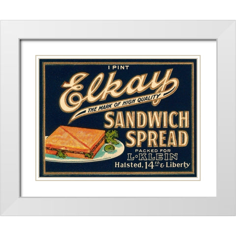 Elkay Sandwich Spread White Modern Wood Framed Art Print with Double Matting by Retrolabel