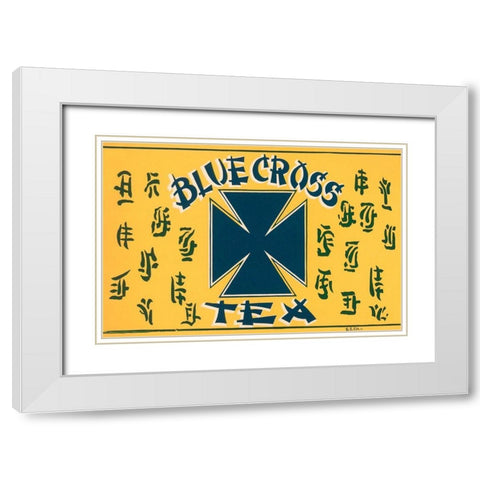 Blue Cross Tea White Modern Wood Framed Art Print with Double Matting by Retrolabel