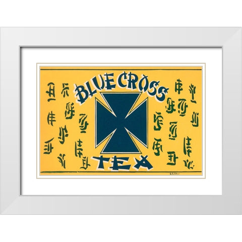 Blue Cross Tea White Modern Wood Framed Art Print with Double Matting by Retrolabel