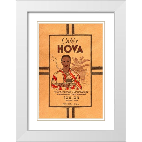 Cafes Hova White Modern Wood Framed Art Print with Double Matting by Retrolabel