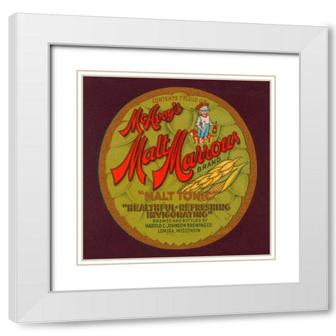 McAvoys Malt Marrows Malt Tonic White Modern Wood Framed Art Print with Double Matting by Retrolabel