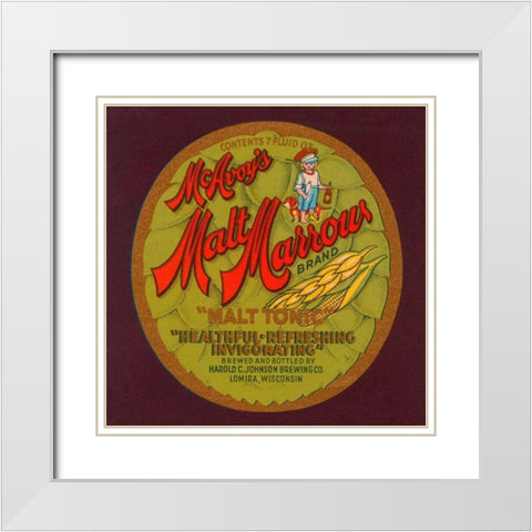 McAvoys Malt Marrows Malt Tonic White Modern Wood Framed Art Print with Double Matting by Retrolabel