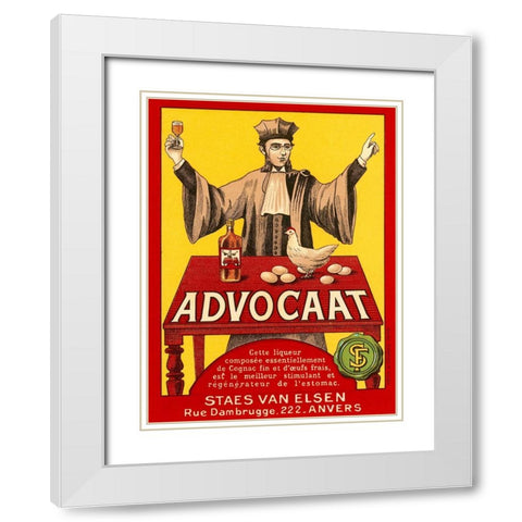 Advocat White Modern Wood Framed Art Print with Double Matting by Retrolabel