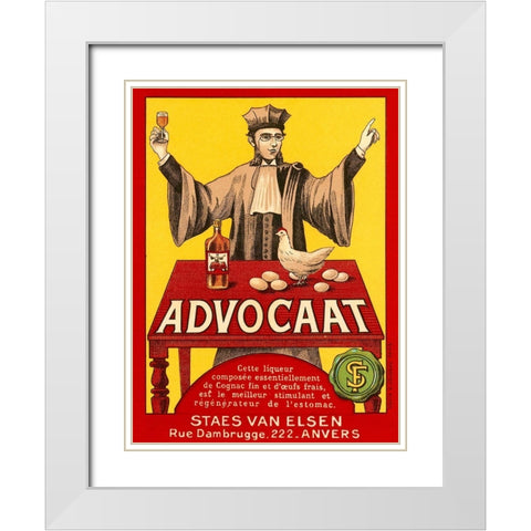 Advocat White Modern Wood Framed Art Print with Double Matting by Retrolabel