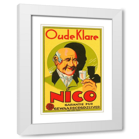 Oude Klare Nico White Modern Wood Framed Art Print with Double Matting by Retrolabel