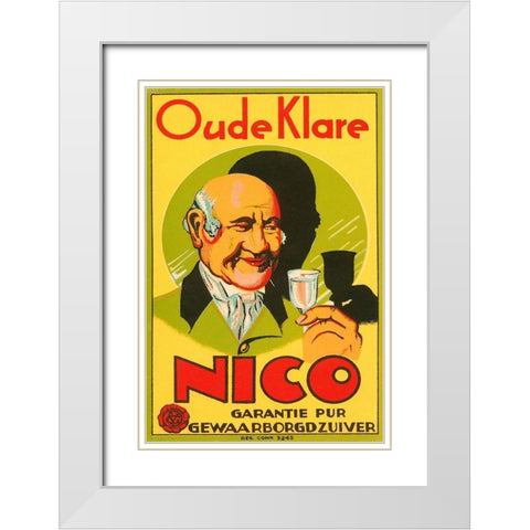 Oude Klare Nico White Modern Wood Framed Art Print with Double Matting by Retrolabel