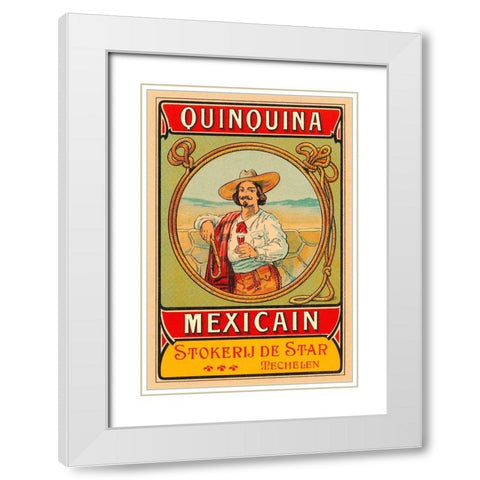 Quinquina Mexican White Modern Wood Framed Art Print with Double Matting by Retrolabel