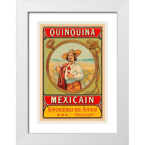 Quinquina Mexican White Modern Wood Framed Art Print with Double Matting by Retrolabel