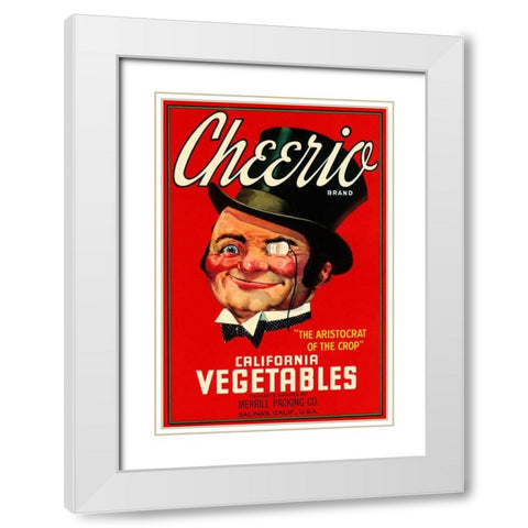 Cheerio Brand California Vegetables White Modern Wood Framed Art Print with Double Matting by Retrolabel