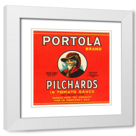 Portola Brand Pilchards White Modern Wood Framed Art Print with Double Matting by Retrolabel