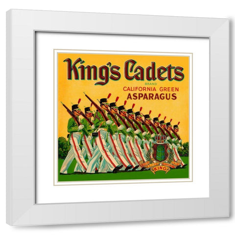 Kings Cadets California Green Asparagus White Modern Wood Framed Art Print with Double Matting by Retrolabel