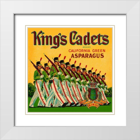 Kings Cadets California Green Asparagus White Modern Wood Framed Art Print with Double Matting by Retrolabel