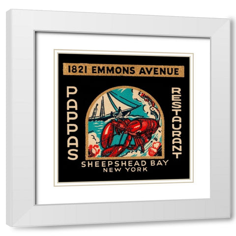 Pappas Restaurant White Modern Wood Framed Art Print with Double Matting by Retrolabel