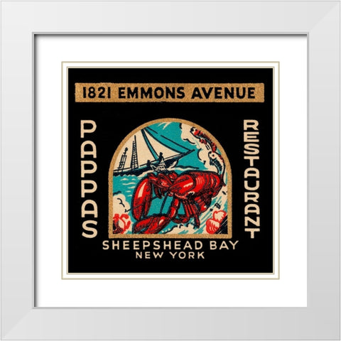 Pappas Restaurant White Modern Wood Framed Art Print with Double Matting by Retrolabel