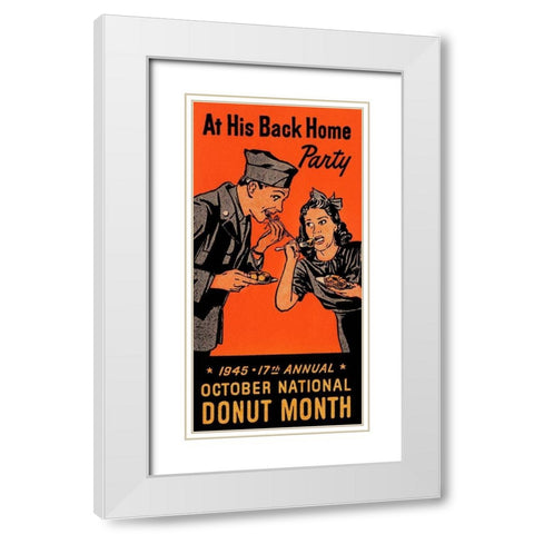At His Back Home Party White Modern Wood Framed Art Print with Double Matting by Retrolabel