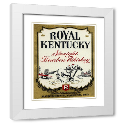 Royal Kentucky Straight Bourbon Whiskey White Modern Wood Framed Art Print with Double Matting by Vintage Booze Labels
