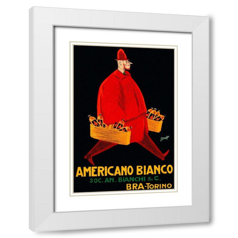 Americano Bianco White Modern Wood Framed Art Print with Double Matting by Vintage Booze Labels