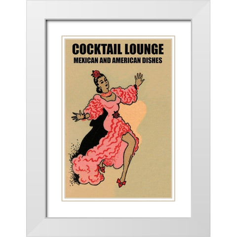 Cocktail Lounge White Modern Wood Framed Art Print with Double Matting by Vintage Booze Labels