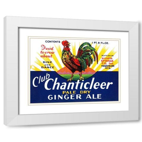 Club Chanticleer Pale Dry Ginger Ale White Modern Wood Framed Art Print with Double Matting by Vintage Booze Labels