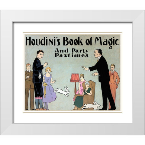 Houdinis Book of Magic and Party Pastimes White Modern Wood Framed Art Print with Double Matting by Houdini, Harry