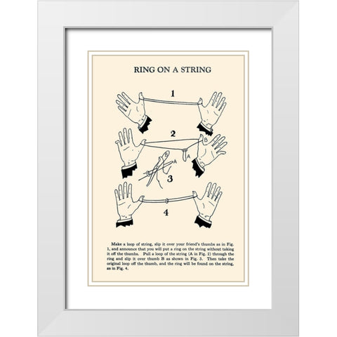 Ring on a String White Modern Wood Framed Art Print with Double Matting by Retromagic