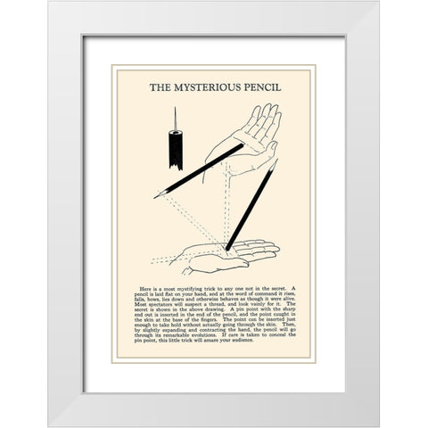 The Mysterious Pencil White Modern Wood Framed Art Print with Double Matting by Retromagic