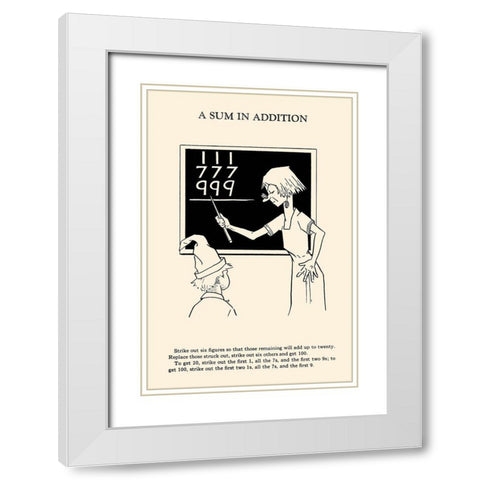 A Sum in Addition White Modern Wood Framed Art Print with Double Matting by Retromagic