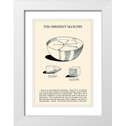 The Obedient Matches White Modern Wood Framed Art Print with Double Matting by Retromagic