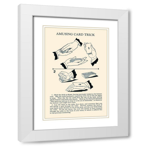 Amusing Card Trick White Modern Wood Framed Art Print with Double Matting by Retromagic